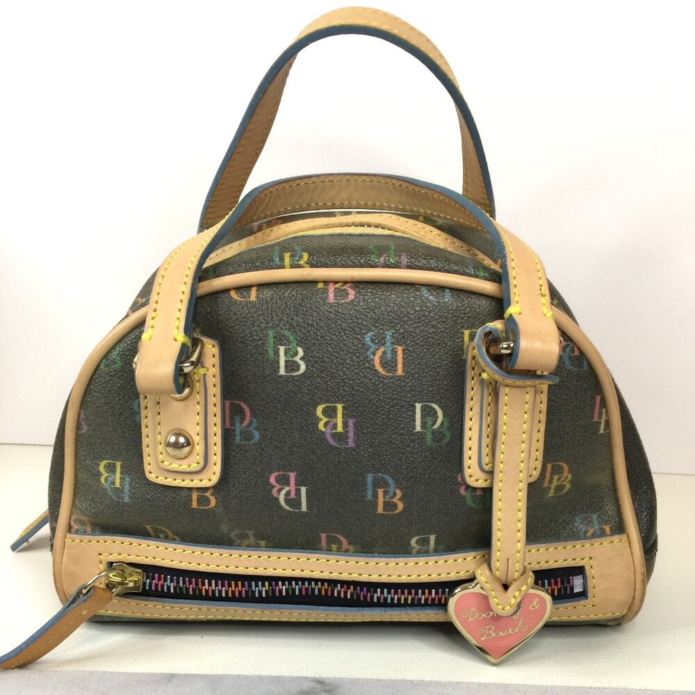 Dooney & Bourke Tan Satchel Bag with Signature Monogram
